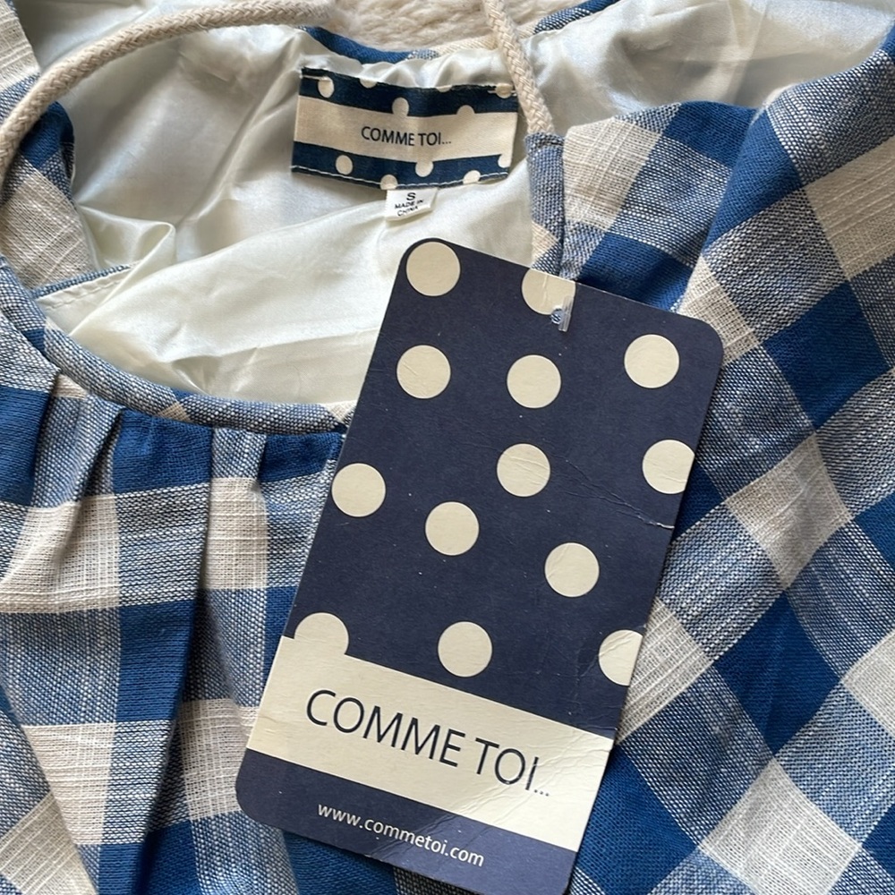 NWT Comme Toi Check Shift Style Dress Size Small - Picture 9 of 10